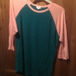 Randy - Pink & Teal Baseball T